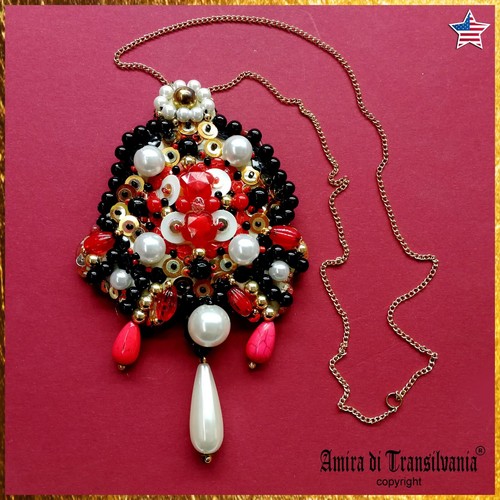 Embroidered jewelry necklace - jewelry,